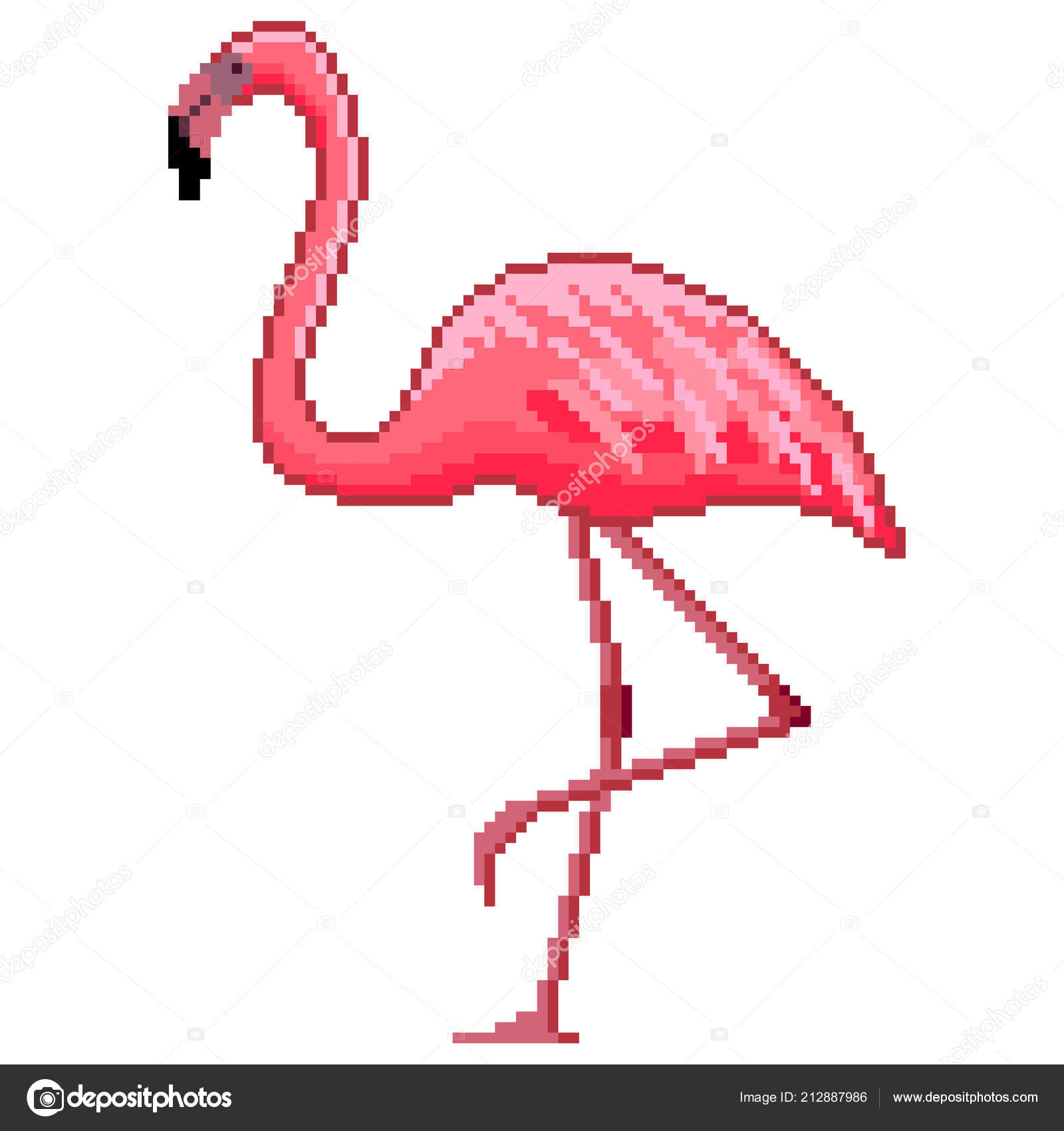Flamingo Pixel Art Pixel Art Pink Flamingo Detailed Illustration Isolated Vector Stock Vector C Andegraund548 212887986
