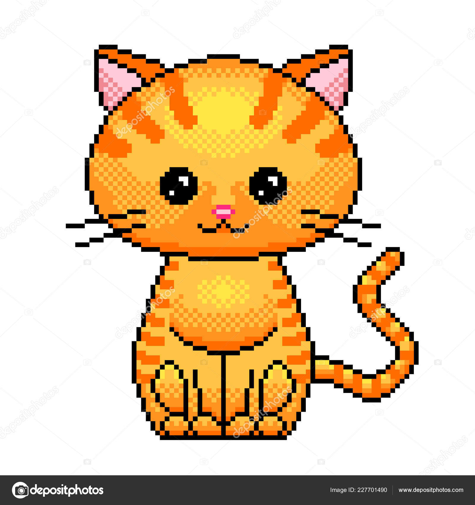 Cat Pixel Stock Vector Illustration and Royalty Free Cat Pixel Clipart