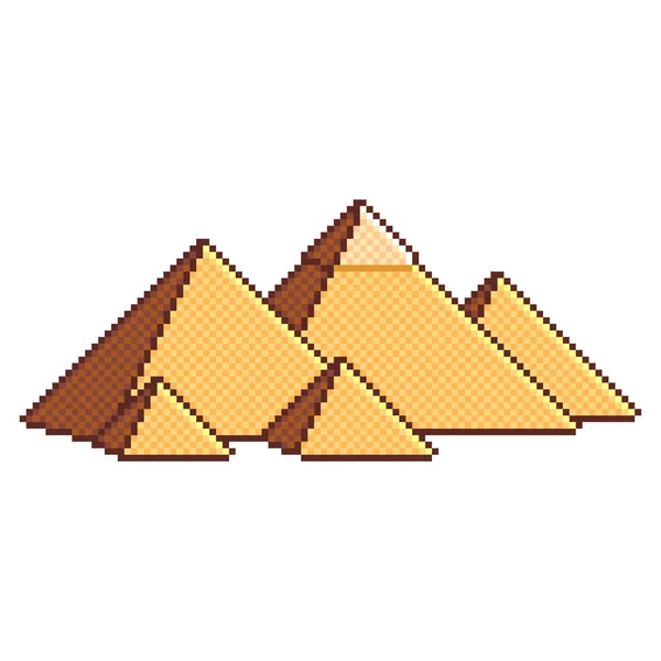 Pixel Art Pyramides Égyptiennes Merveilles Monde Illustration Détaillée Vecteur Isolé — Image vectorielle