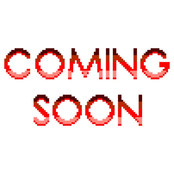 Pixel Art Coming Soon Text Detailed Illustration Isolated Vector — Stock Vector