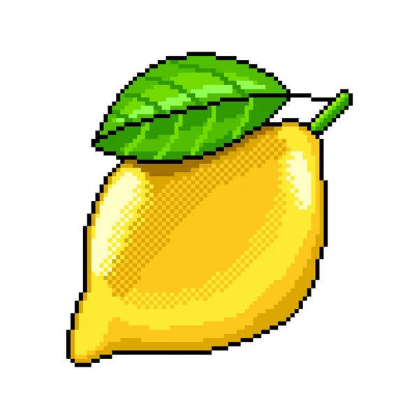 Pixel Arte Limón Fruta Ilustración Detallada Vector Aislado — Vector de stock