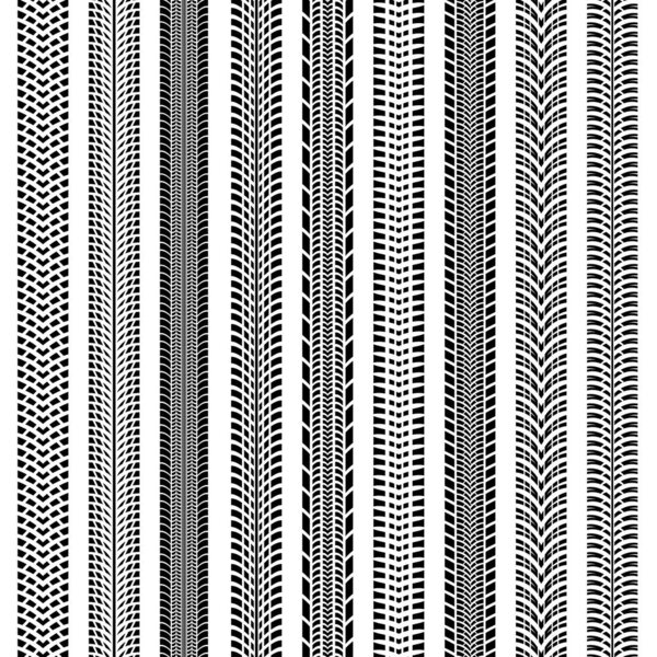 Tire tracks big seamless collection vector set