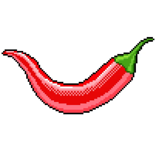 Pixel chili pepper detailed illustration isolated vector — Stock Vector