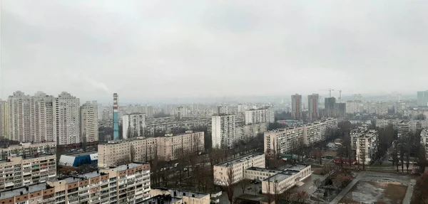 Cloudy Metropolis Зверху Будівлями Київ Україна — стокове фото