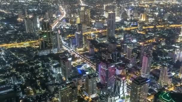 Время Истечения Высокого Зрения Высотных Зданий Бангкок Таиланд Дороги Широком — стоковое видео