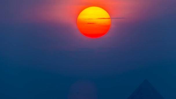 Time Lapse Van Grote Oranje Zonsondergang Als Massale Zon Ondergaat — Stockvideo