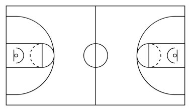Basketbol arena. Beyaz ve siyah arka plan. Vektör çizim eps 10