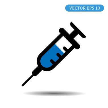 Şırınga simgesi. Vektör çizim eps 10
