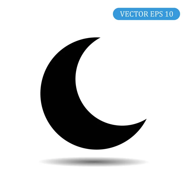 Moon icon black color. Vector illustration eps 10 — Stock Vector