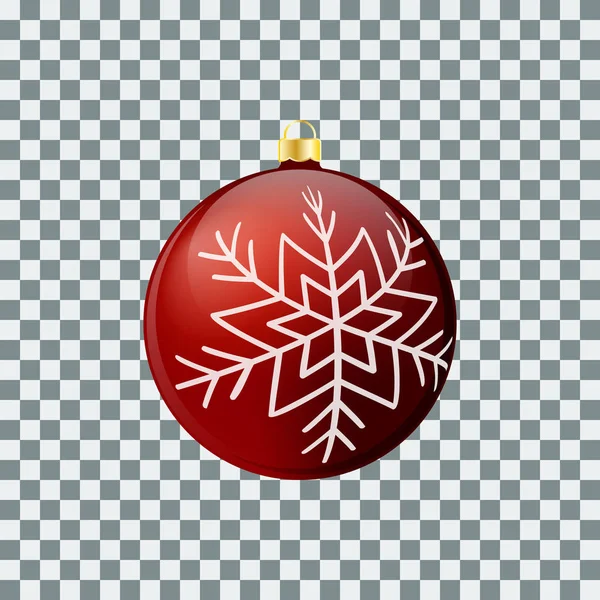 Palla di Natale - Rosso - Design decorato . — Vettoriale Stock