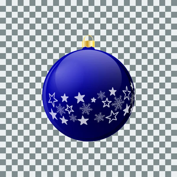 Boże Narodzenie ball - niebieski - urządzone design. — Wektor stockowy