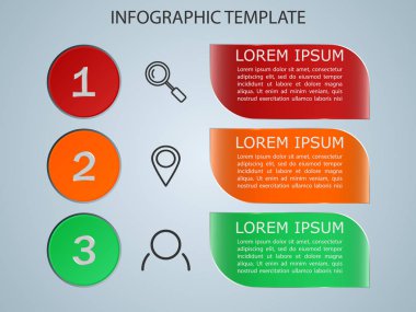 Vektör çizim infographics 3 seçenekleri. Broşür, iş, web tasarım eps 10 için şablon