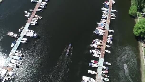 Rowing Ada Lake Belgrade — Stock Video