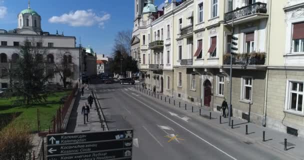 Aerial View Michael Cathedral Belgrade — Stock Video