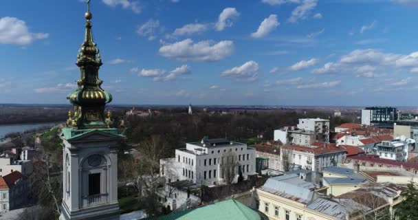 Vista Aérea Catedral São Miguel Belgrado — Vídeo de Stock