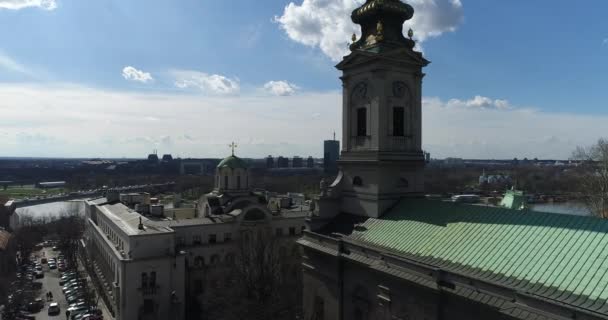 Luftaufnahme Der Kathedrale Von Michael Belgrad — Stockvideo