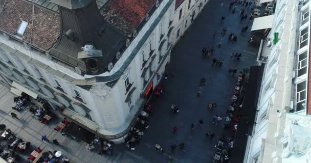 Belgrad Şehir Merkezinde Caddesi Nin Havadan Görünümü — Stok video