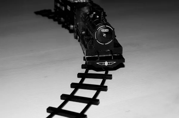 玩具机车和铁路 — 图库照片
