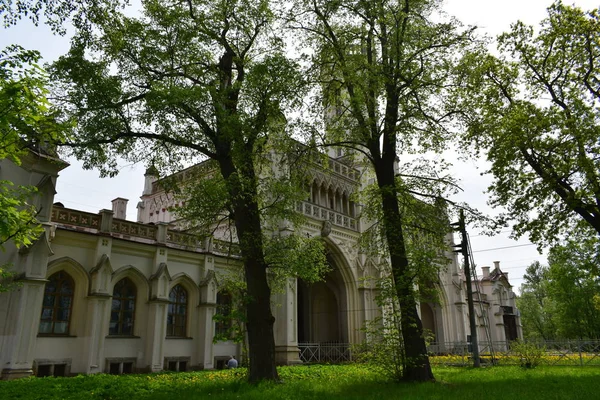 Budynek Stylu Palgotyku Stacjonowanie Kolejnictwa Kultury Nauki Warszawie — Zdjęcie stockowe