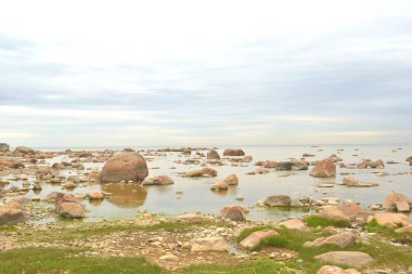 Göl ve mavi gökyüzü ile manzara