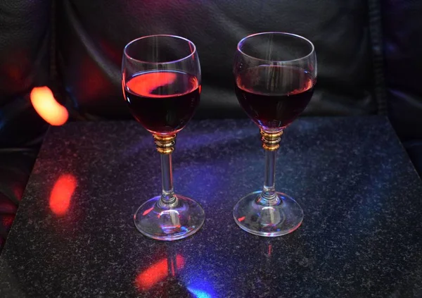 Dos Copas Vino Tinto — Foto de Stock