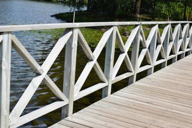 su yüzeyinde büyüyen nilüferler ile Park göl