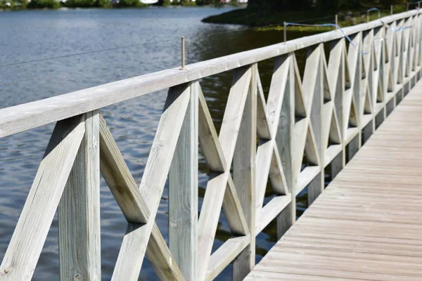 Wooden Bridge River Park — Stock Photo, Image