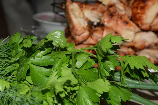 Salată Verde Proaspătă Într Castron — Fotografie, imagine de stoc