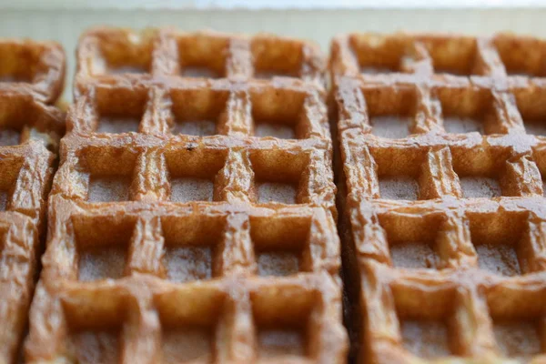 Сніданки Вафлі Білому Тлі — стокове фото