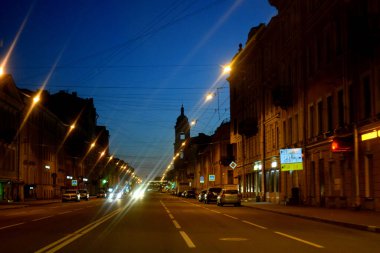 landscape of the evening city, metropolis at night