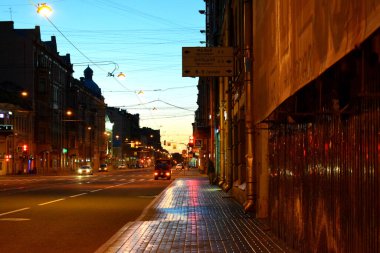 landscape of the evening city, metropolis at night