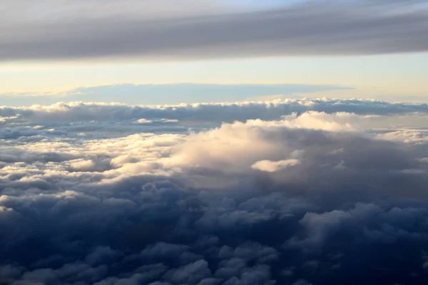 Nuvens Brancas Vista Avião — Fotografia de Stock