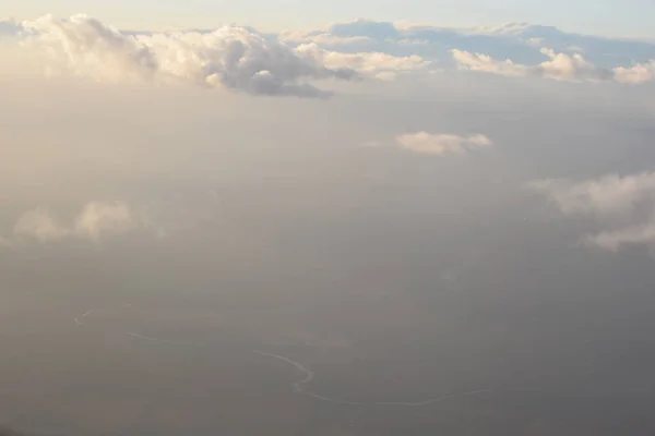 Weiße Wolken Blick Aus Dem Flugzeug — Stockfoto