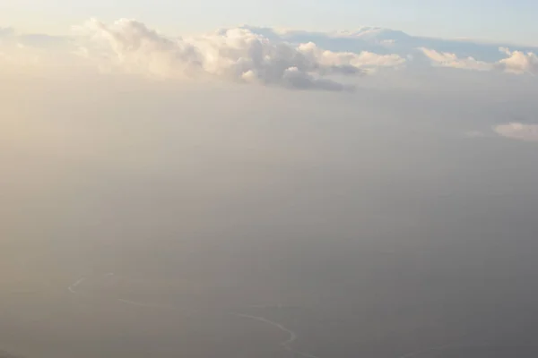 Weiße Wolken Blick Aus Dem Flugzeug — Stockfoto