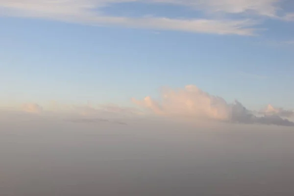 Άσπρα Σύννεφα Θέα Από Αεροπλάνο — Φωτογραφία Αρχείου