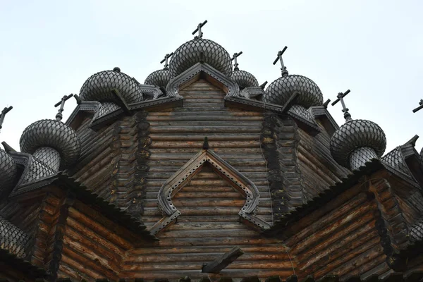 Iglesia Edificios Madera Campo Granja Pueblo — Foto de Stock