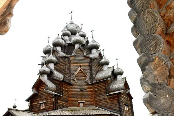 Eglise Bâtiments Bois Campagne Ferme Dans Village — Photo