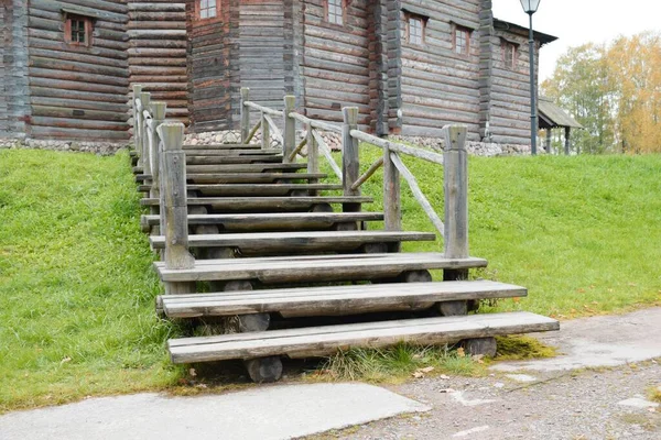 Holzhäuser Land Bauernhof Dorf — Stockfoto