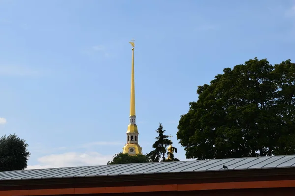 塔の上の尖塔家の屋根 — ストック写真