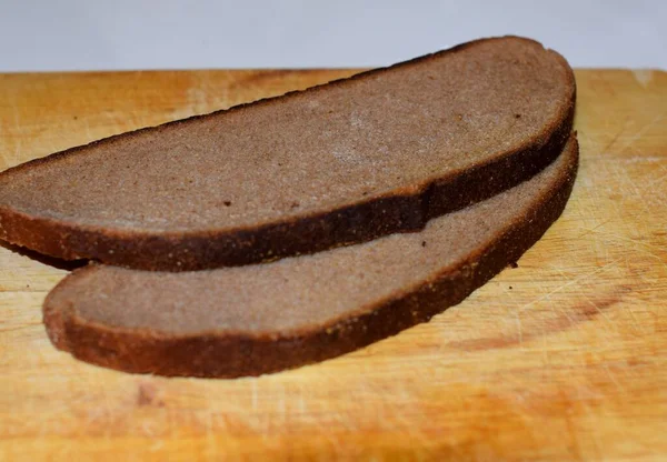 Pane Tagliato Pezzi Pane Segale — Foto Stock