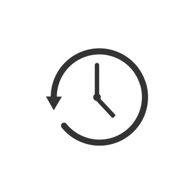 Zaman işareti alarmı, saat simgesi, düz tasarım vektör.