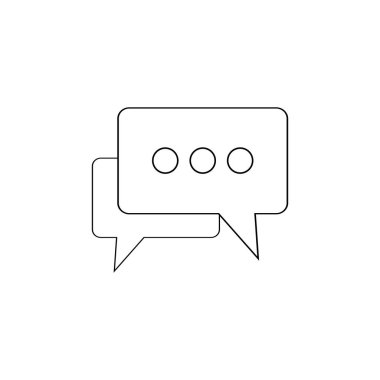 Sohbet simgesi. Konuşma kabarcıklar simgesi. Mesaj işareti. Vektör çizim, düz tasarım.