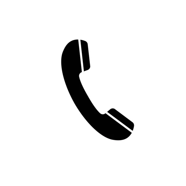 Значок телефона, знак. Телефон. Векторная иллюстрация. Плоский дизайн. Черный, серый на белом фоне . — стоковый вектор