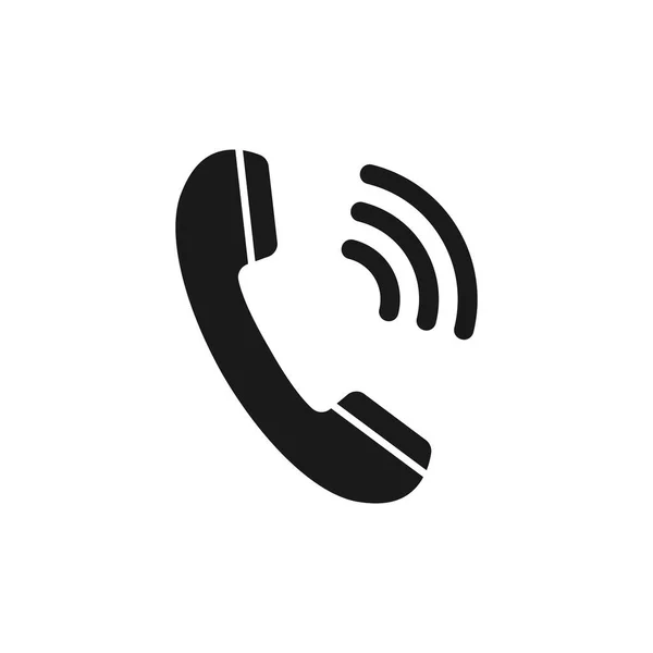 Telefoonpictogram, teken. Handset. Vectorillustratie. Platte ontwerp. Zwart, grijs op witte achtergrond. — Stockvector