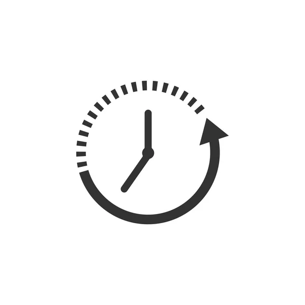 Sinal Hora Alarme Ícone Relógio Vetor Design Plano — Vetor de Stock