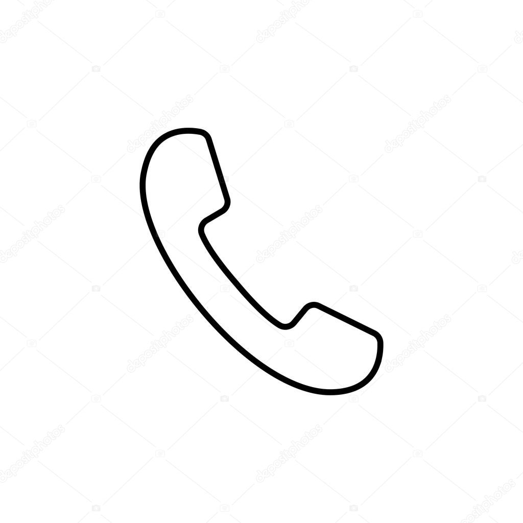 Phone icon, sign. Handset. Vector illustration. Flat design. Black, Grey on white background.