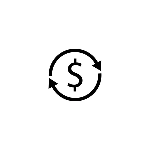 Dollar Signe Signe Financier Illustration Vectorielle Plat — Image vectorielle