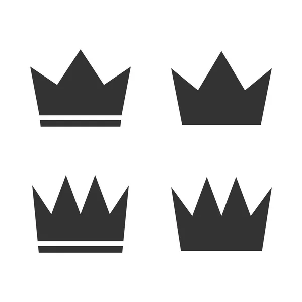 Crown Icon Grey White Background Vector Illustration Flat — Stock Vector