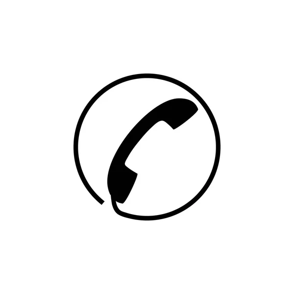 Telefoonpictogram Teken Handset Vectorillustratie Platte Ontwerp Zwart Witte Achtergrond — Stockvector