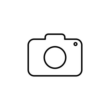 Kamera simgesi. Düz tasarım. Vektör çizim. Gri beyaz